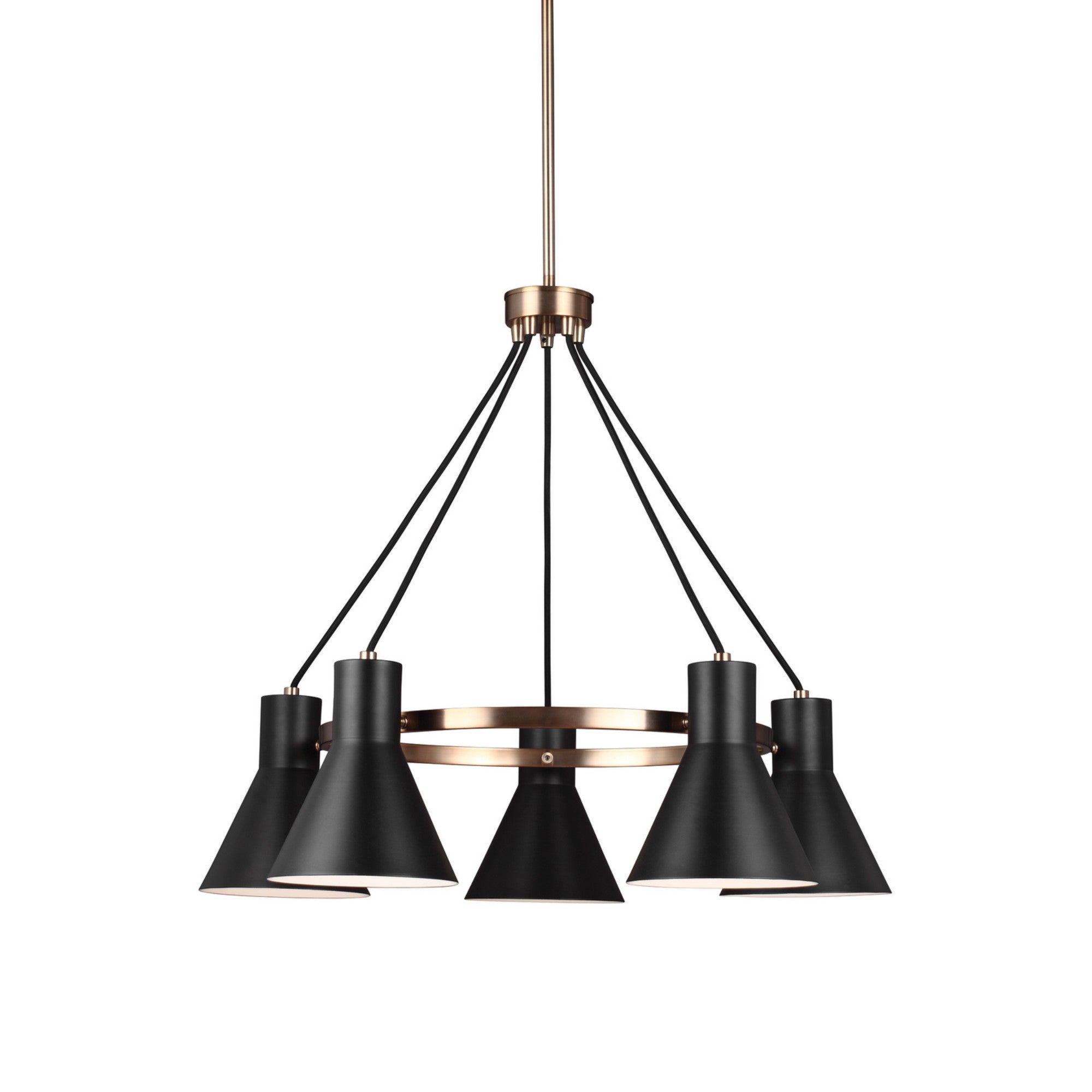 Towner 29" 5-Light LED Chandelier, Satin Brass Finish - Bees Lighting