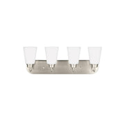 Kerrville 25" 4-Light LED Bathroom Vanity, Brushed Nickel Finish - Bees Lighting