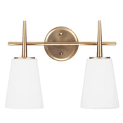 Driscoll 16" 2-Light LED Bathroom Vanity, Satin Brass Finish - Bees Lighting