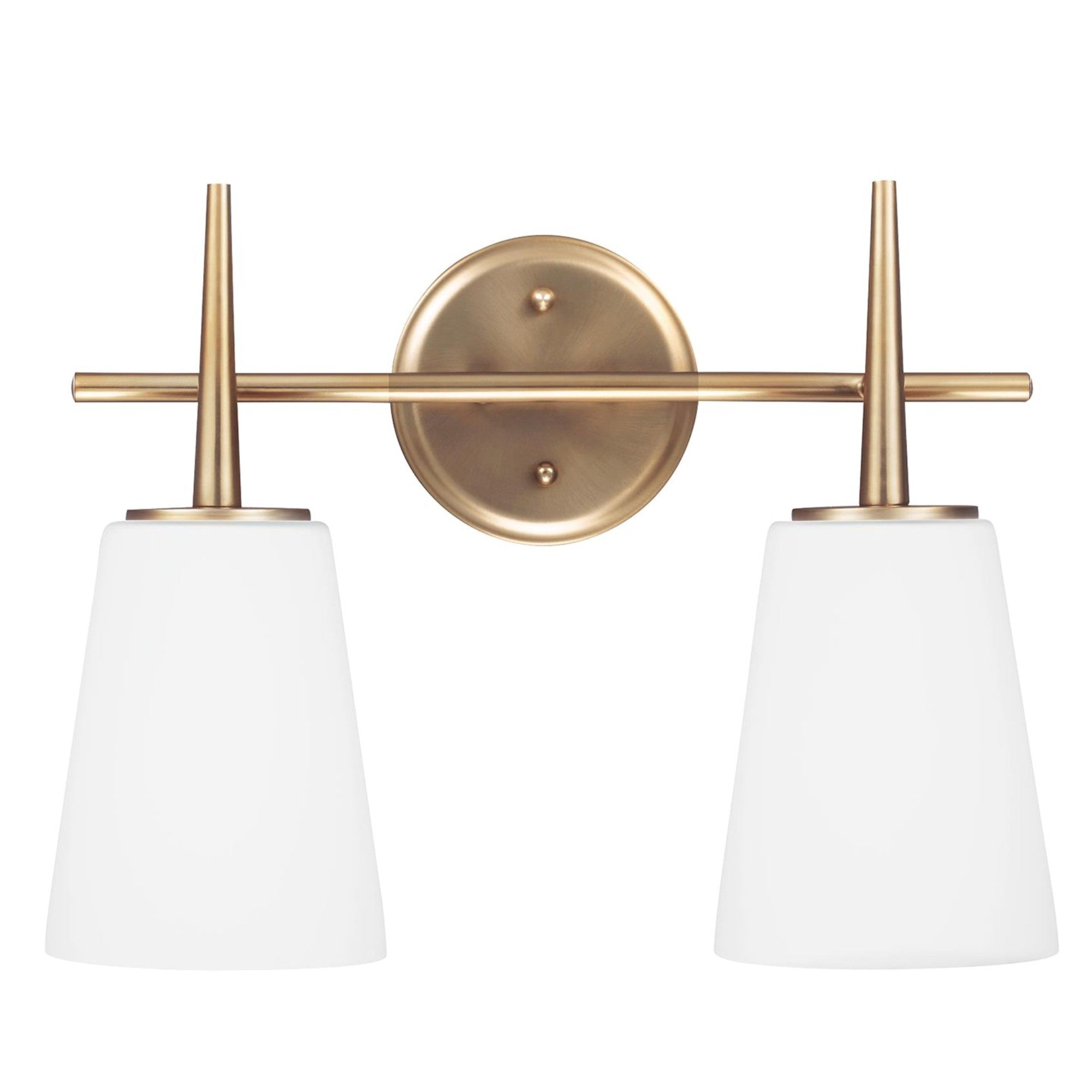 Driscoll 16" 2-Light LED Bathroom Vanity, Satin Brass Finish - Bees Lighting