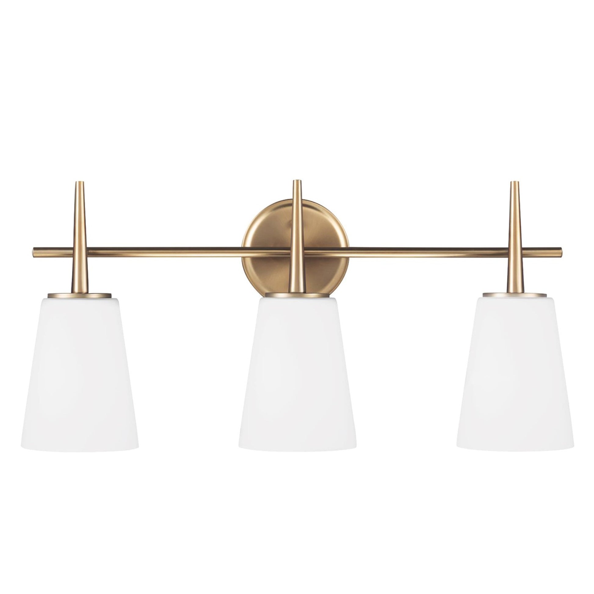 Driscoll 25" 3-Light LED Bathroom Vanity, Satin Brass Finish - Bees Lighting