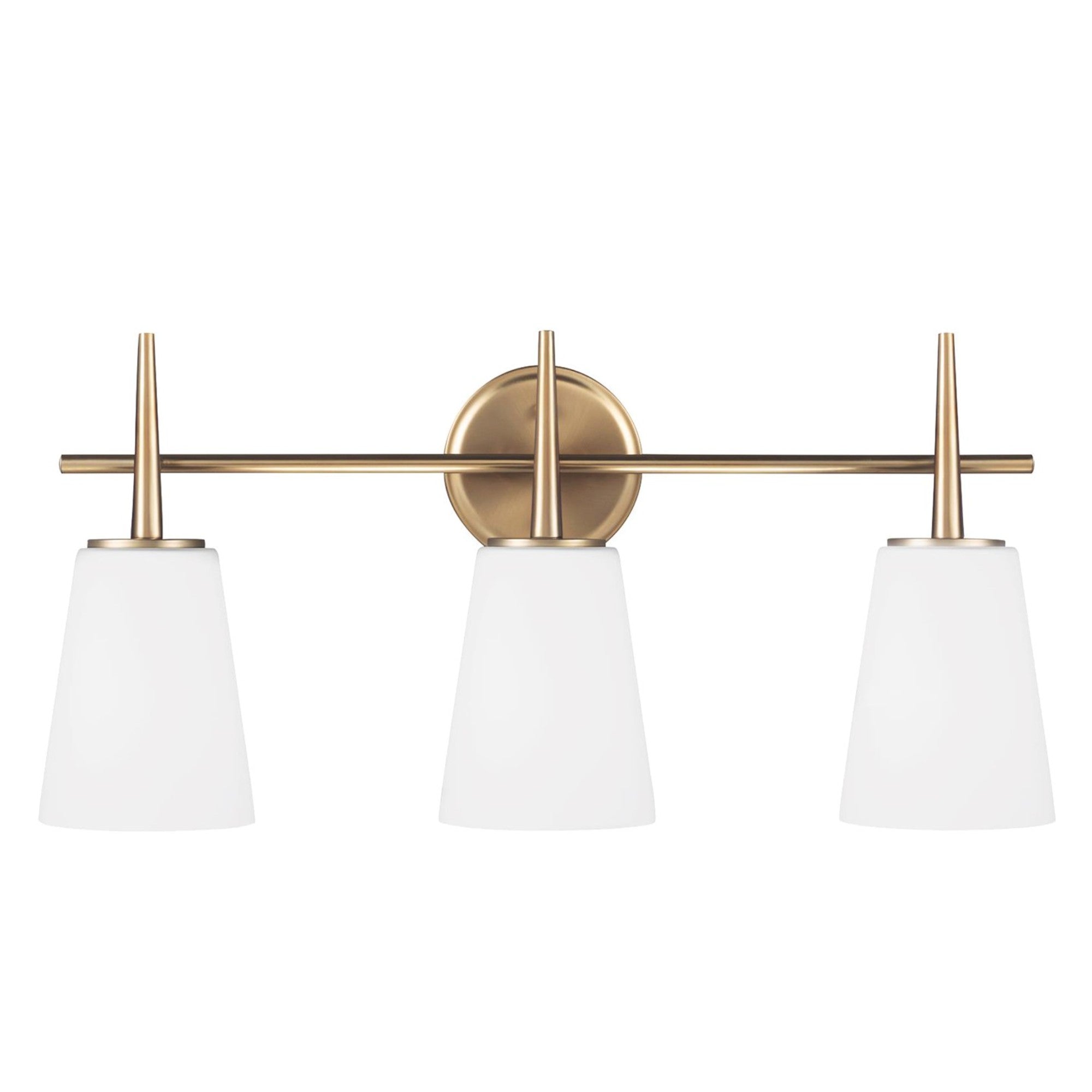 Driscoll 25" 3-Light LED Bathroom Vanity, Satin Brass Finish - Bees Lighting