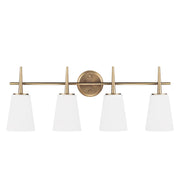 Driscoll 31" 4-Light LED Bathroom Vanity, Satin Brass Finish - Bees Lighting