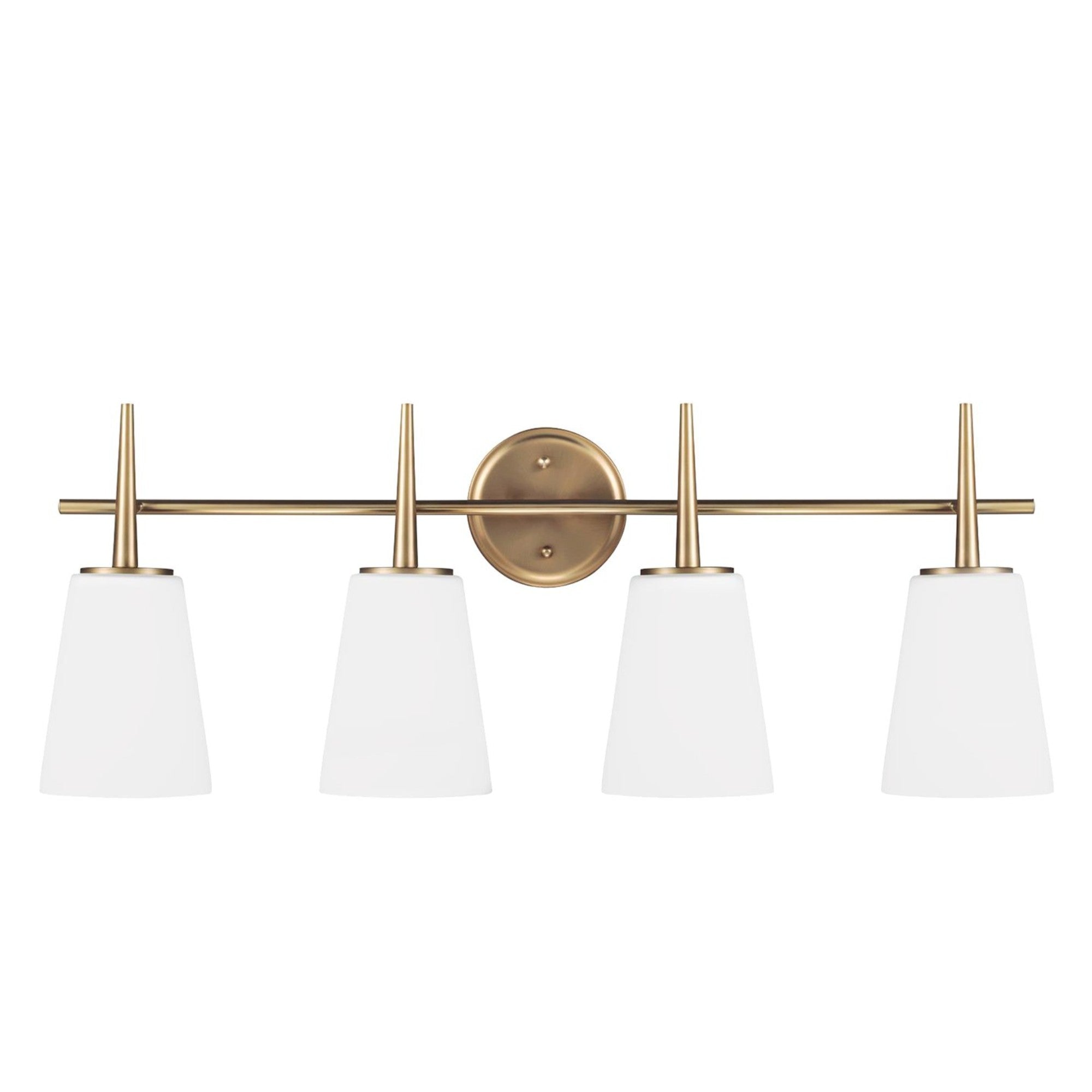 Driscoll 31" 4-Light LED Bathroom Vanity, Satin Brass Finish - Bees Lighting