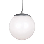 Leo Hanging Globe 8" Small Pendant, Satin Aluminum Finish - Bees Lighting