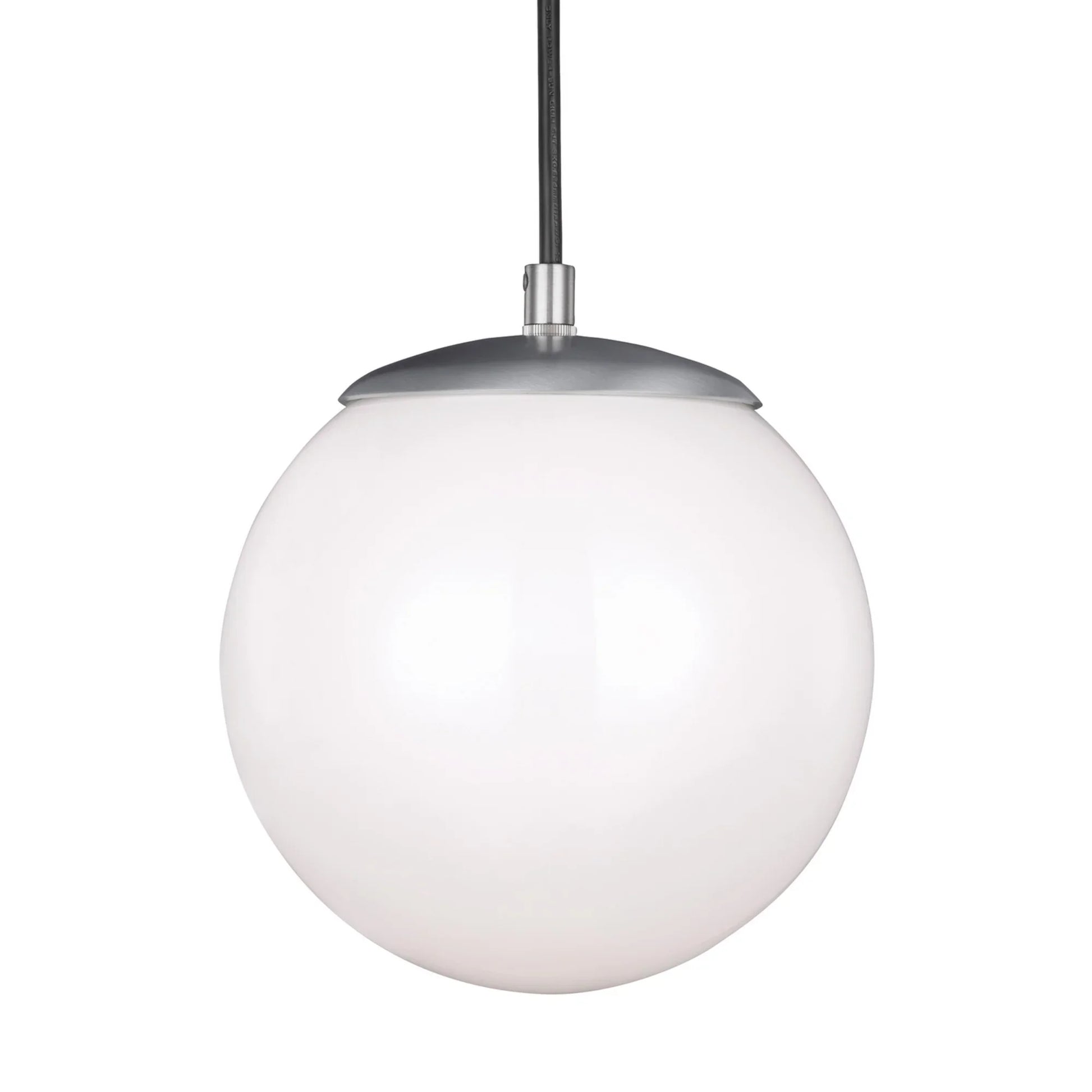 Leo Hanging Globe 8" Small Pendant, Satin Aluminum Finish - Bees Lighting