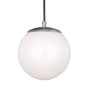 Leo Hanging Globe 8" LED Small Pendant, Satin Aluminum Finish - Bees Lighting