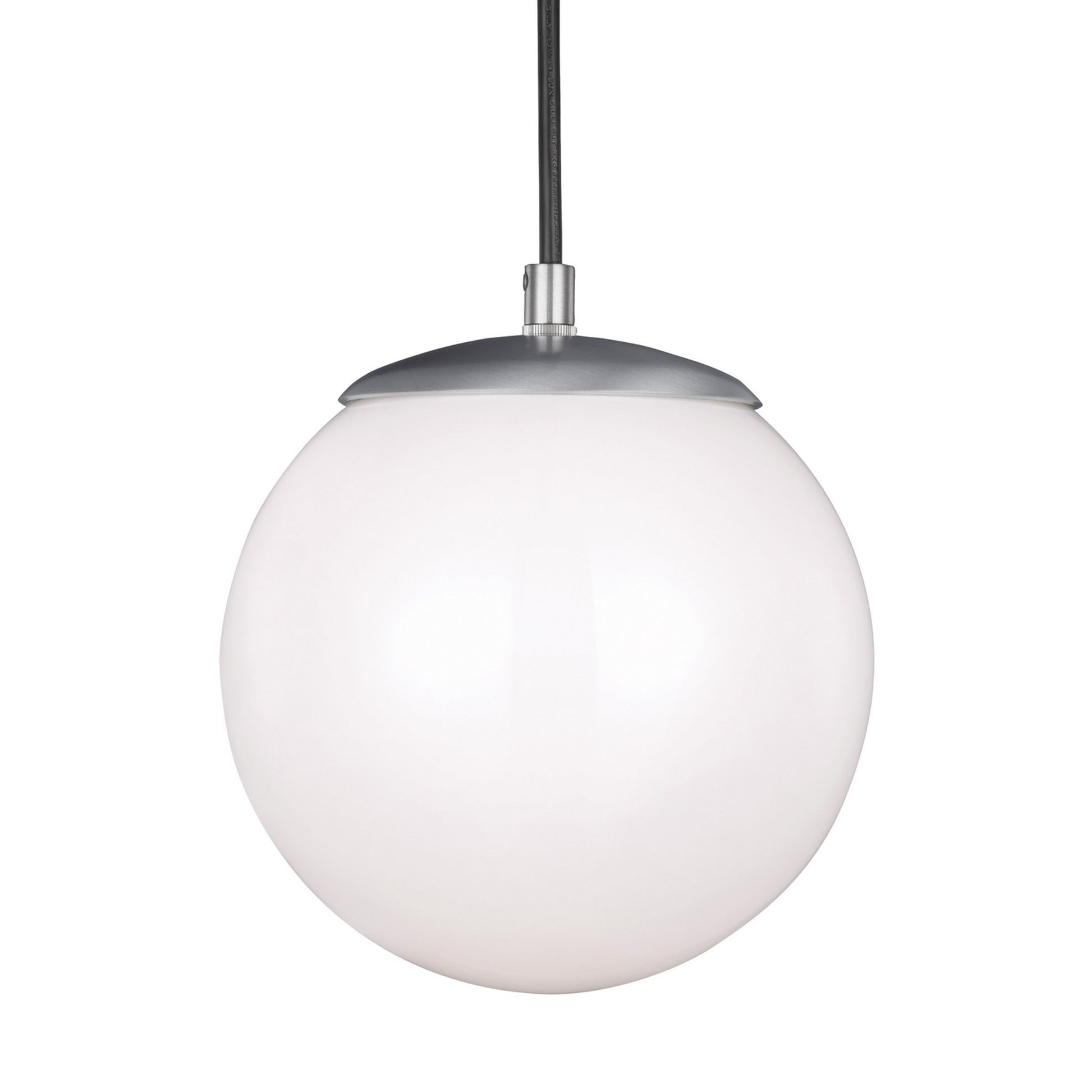 Leo Hanging Globe 8" LED Small Pendant, Satin Aluminum Finish - Bees Lighting
