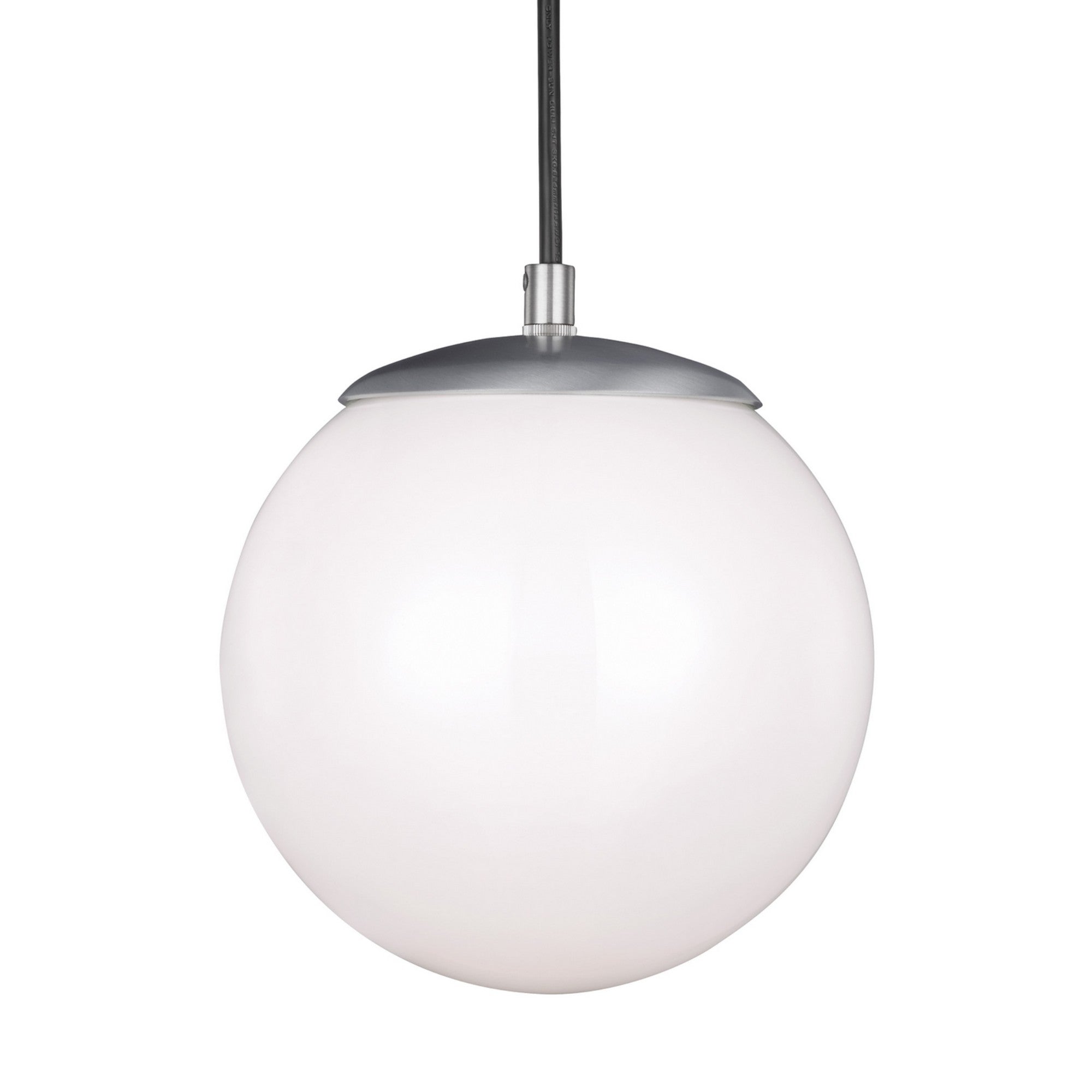 Leo Hanging Globe 8" LED Small Pendant, Satin Aluminum Finish - Bees Lighting