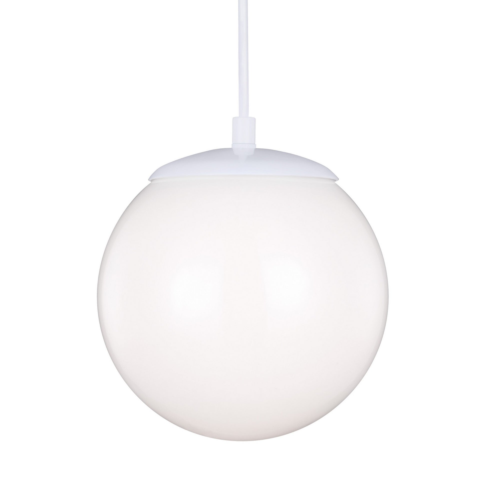 Leo Hanging Globe 8" LED Small Pendant, White Finish - Bees Lighting