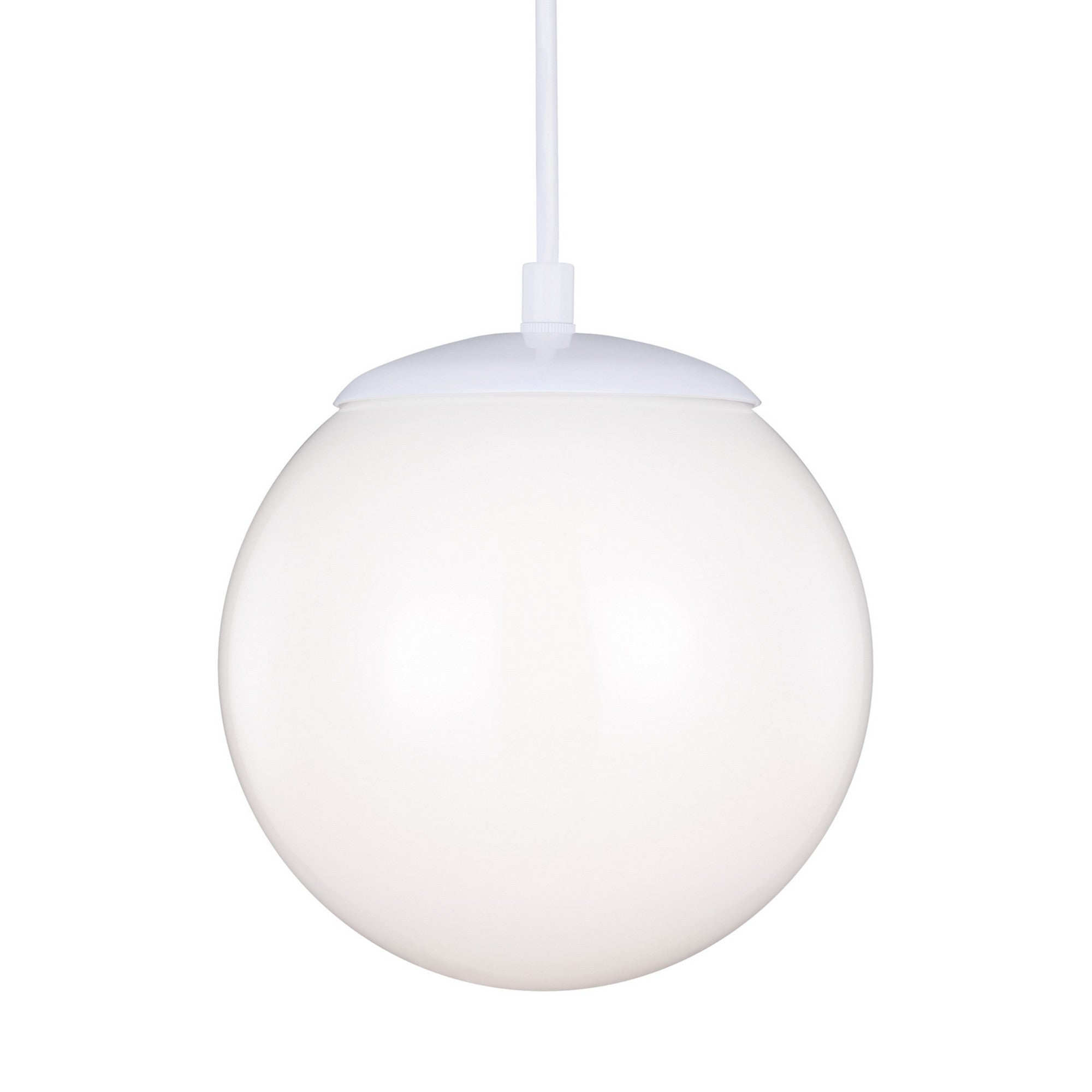 Leo Hanging Globe 8" LED Small Pendant, White Finish - Bees Lighting