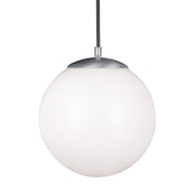Leo Hanging Globe 10" LED Medium Pendant, Satin Aluminum Finish - Bees Lighting