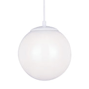 Leo Hanging Globe 10" LED Medium Pendant, White Finish - Bees Lighting
