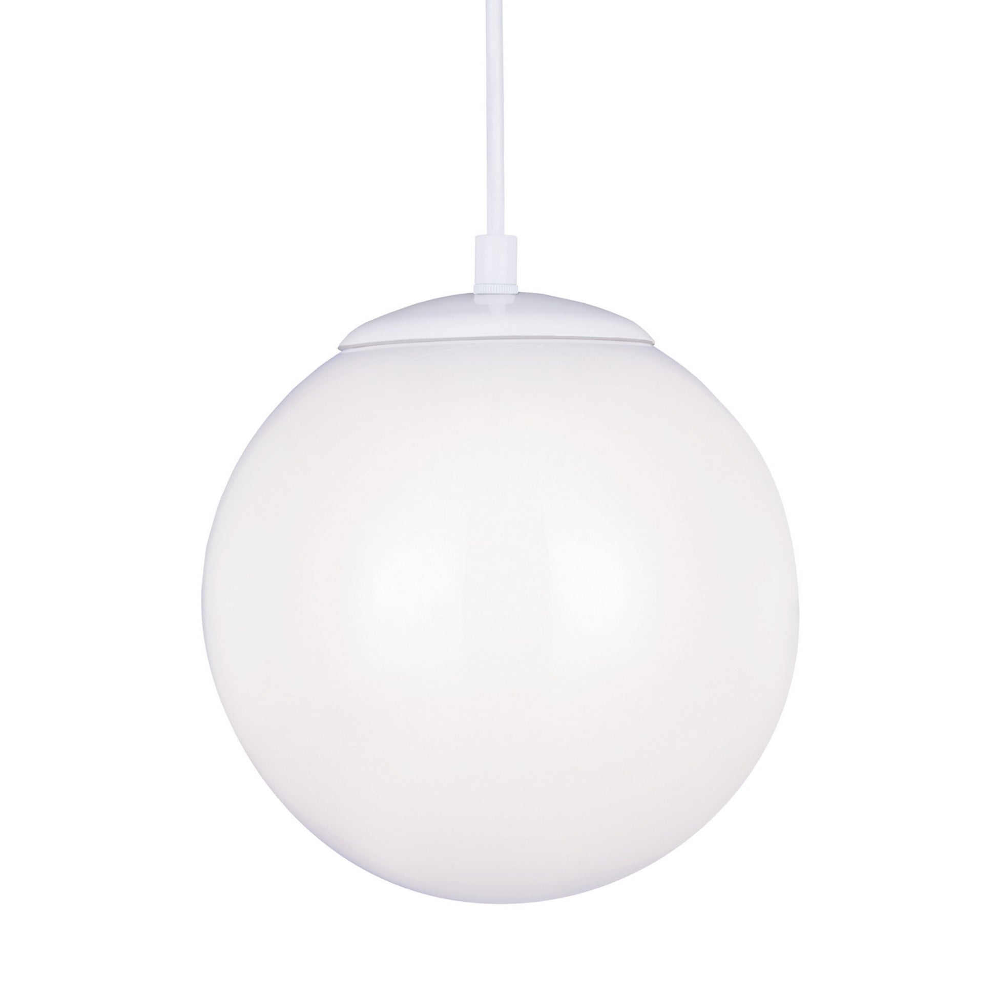 Leo Hanging Globe 10" LED Medium Pendant, White Finish - Bees Lighting