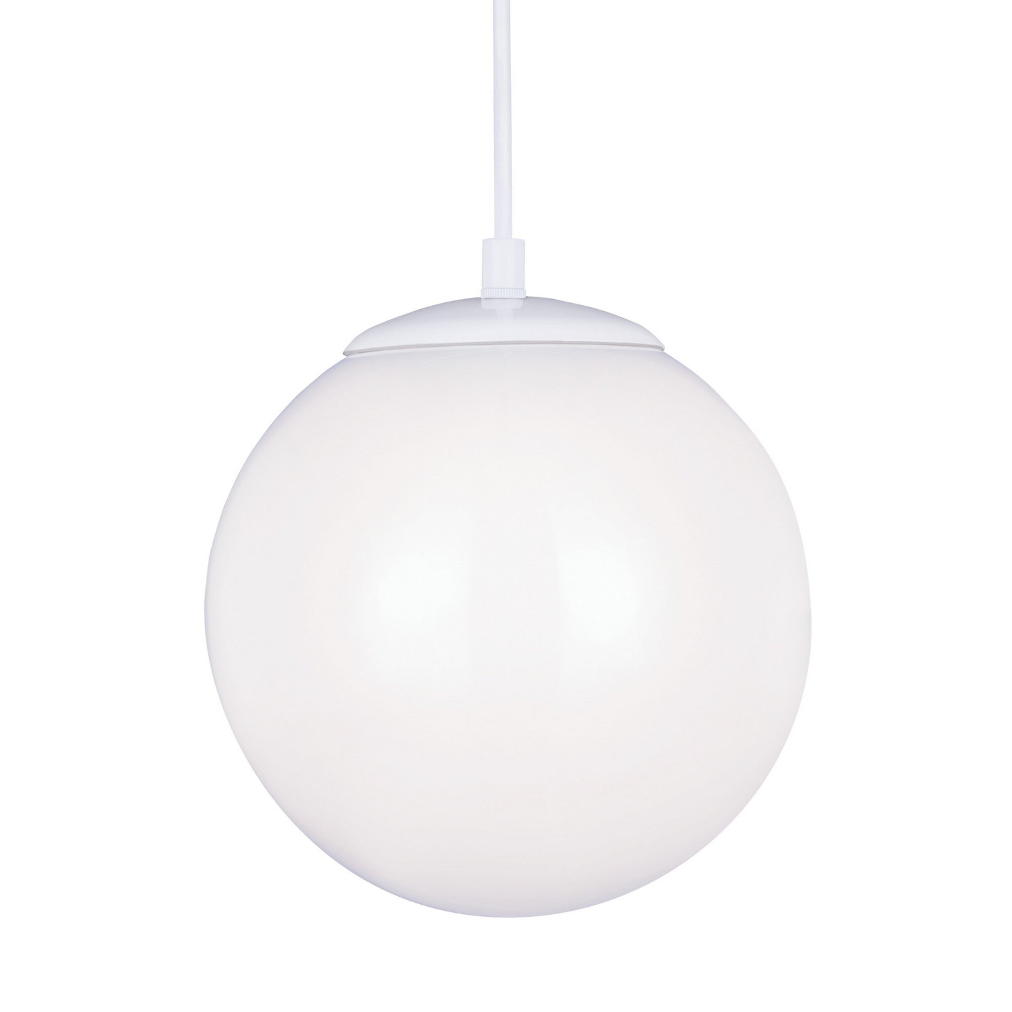 Leo Hanging Globe 10" LED Medium Pendant, White Finish - Bees Lighting