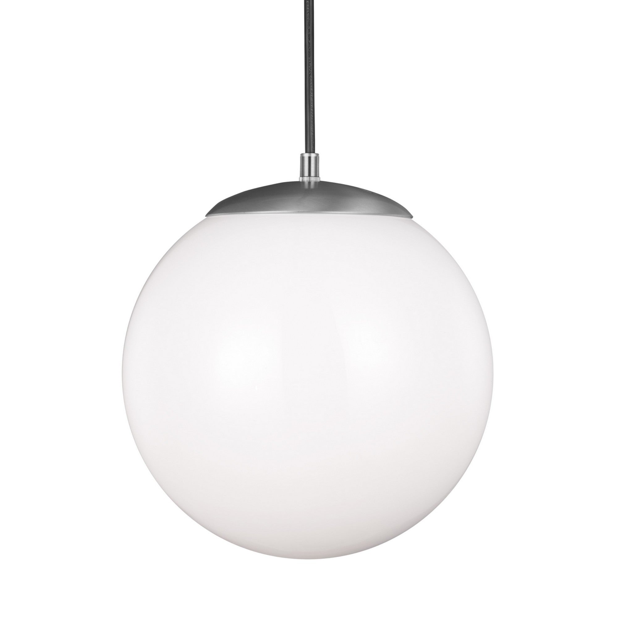 Leo Hanging Globe 12" LED Large Pendant, Satin Aluminum Finish