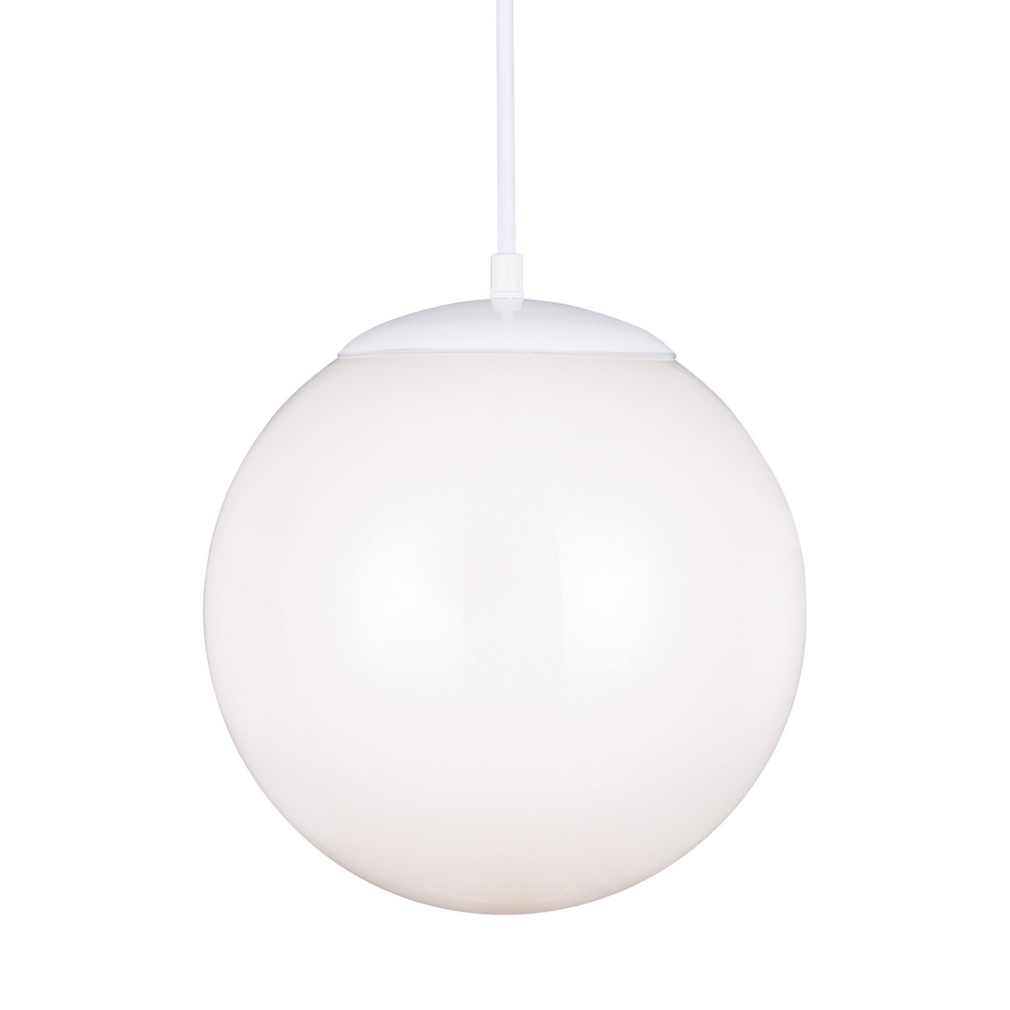 Leo Hanging Globe 12" LED Large Pendant, White Finish - Bees Lighting