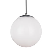 Leo Hanging Globe 14" X-Large Pendant, Satin Aluminum Finish - Bees Lighting