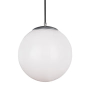 Leo Hanging Globe 14" LED X-Large Pendant, Satin Aluminum Finish - Bees Lighting