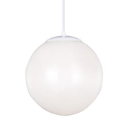 Leo Hanging Globe 14" LED X-Large Pendant, White Finish - Bees Lighting
