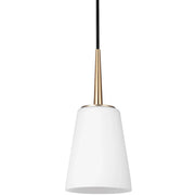 Driscoll 5" LED Mini Pendant, Satin Brass Finish - Bees Lighting