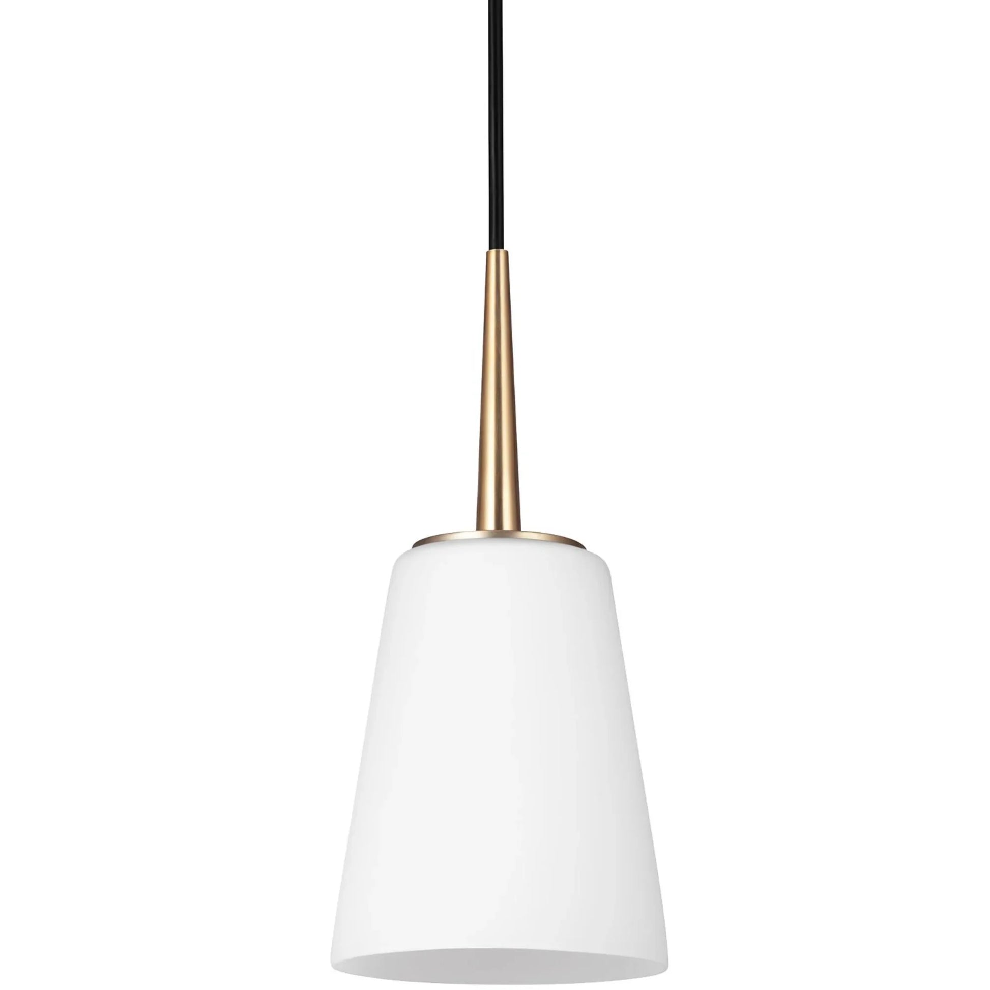 Driscoll 5" LED Mini Pendant, Satin Brass Finish - Bees Lighting