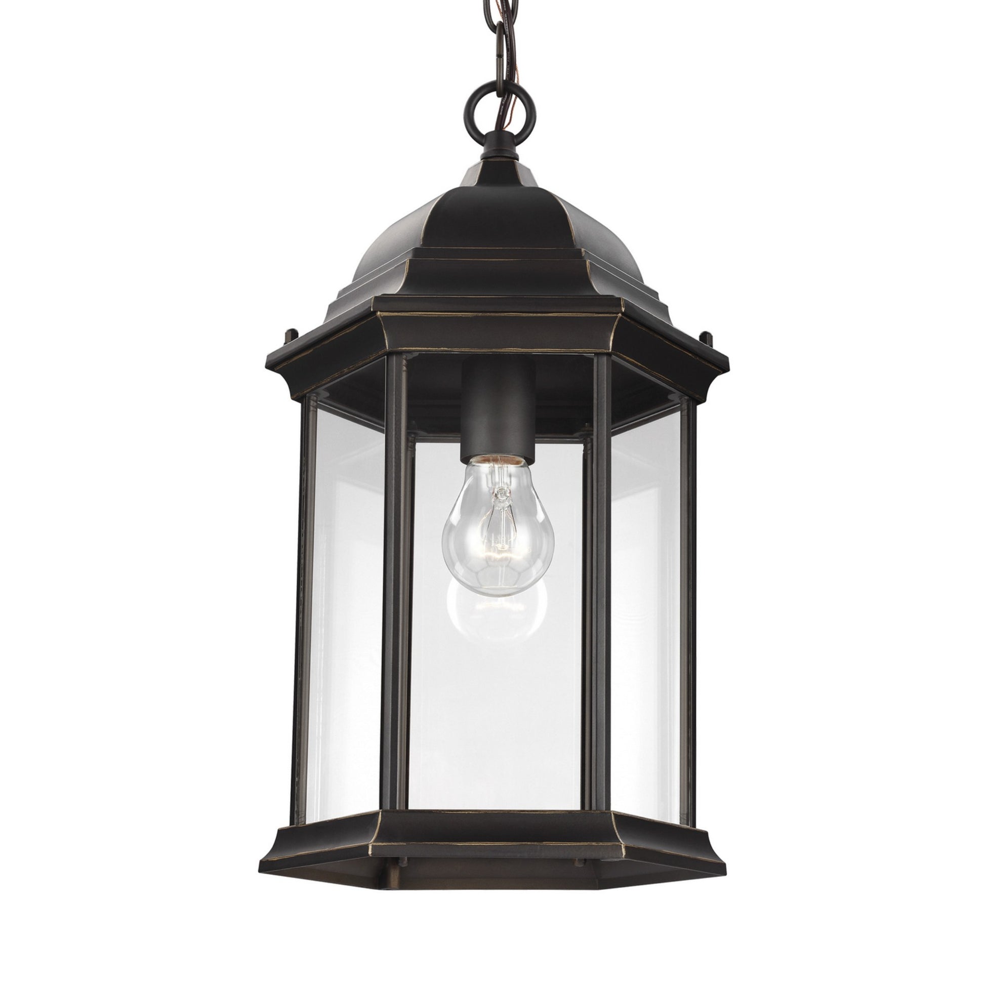 Sevier 17" Outdoor Pendant, Antique Bronze Finish with Clear Glass - Bees Lighting