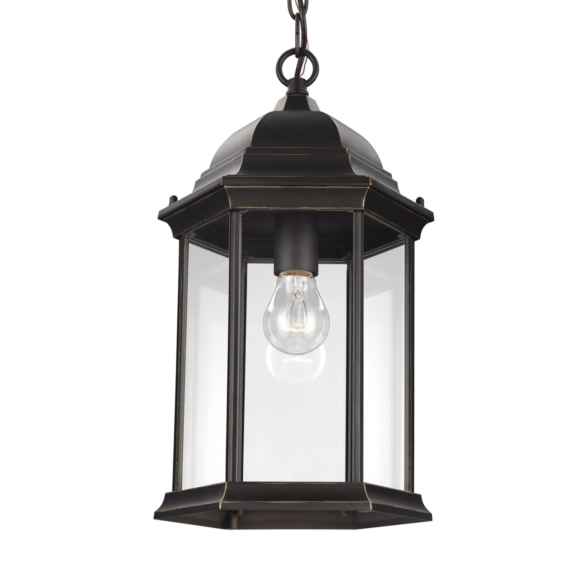 Sevier 17" Outdoor Pendant, Antique Bronze Finish with Clear Glass - Bees Lighting