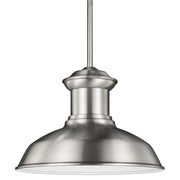 Fredricksburg 13" LED Outdoor Pendant, Satin Aluminum Finish - Bees Lighting
