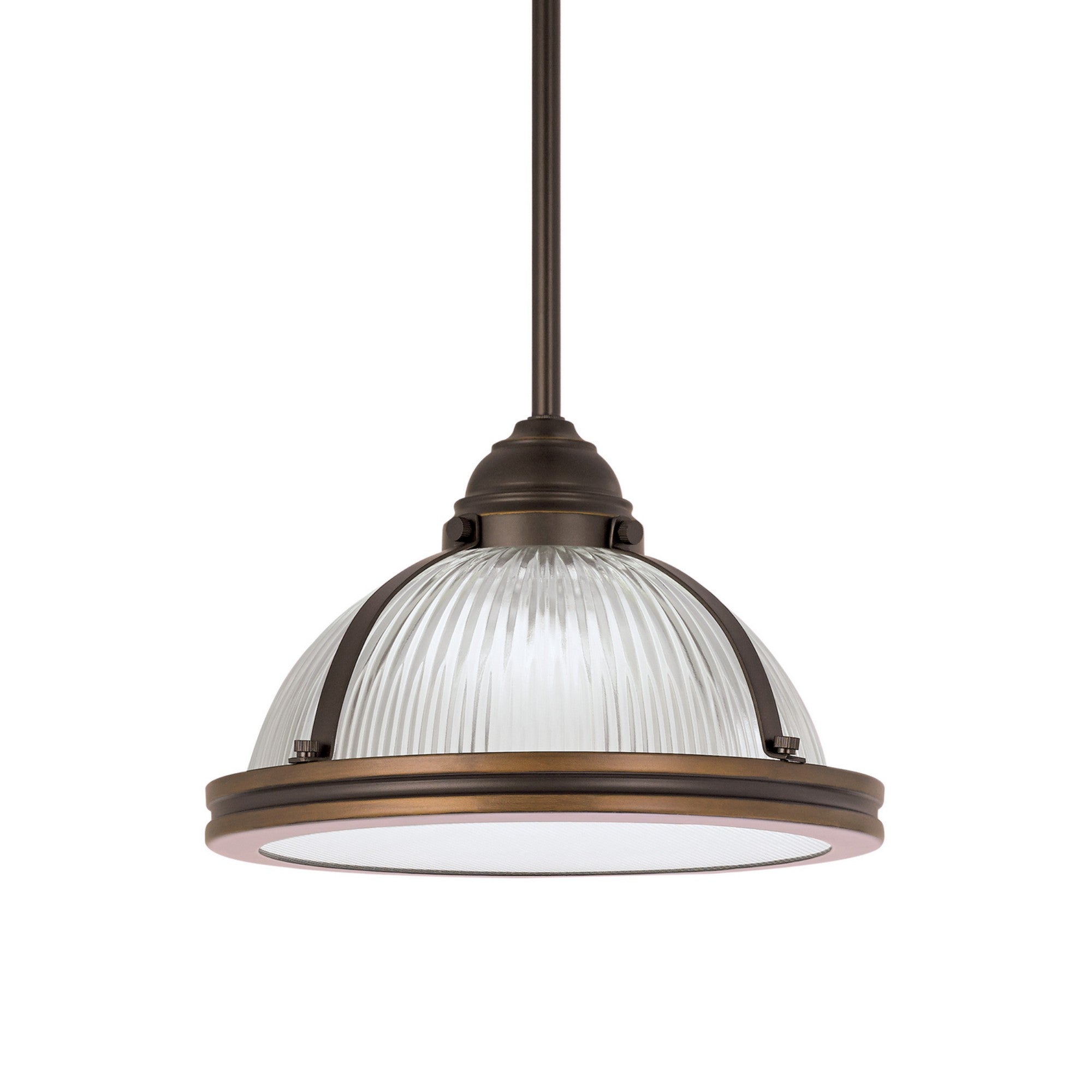 Pratt Street Prismatic 11" 1-Light LED Pendant, Autumn Bronze Finish - Bees Lighting