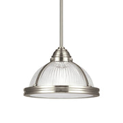 Pratt Street Prismatic 11" 1-Light LED Pendant, Brushed Nickel Finish - Bees Lighting