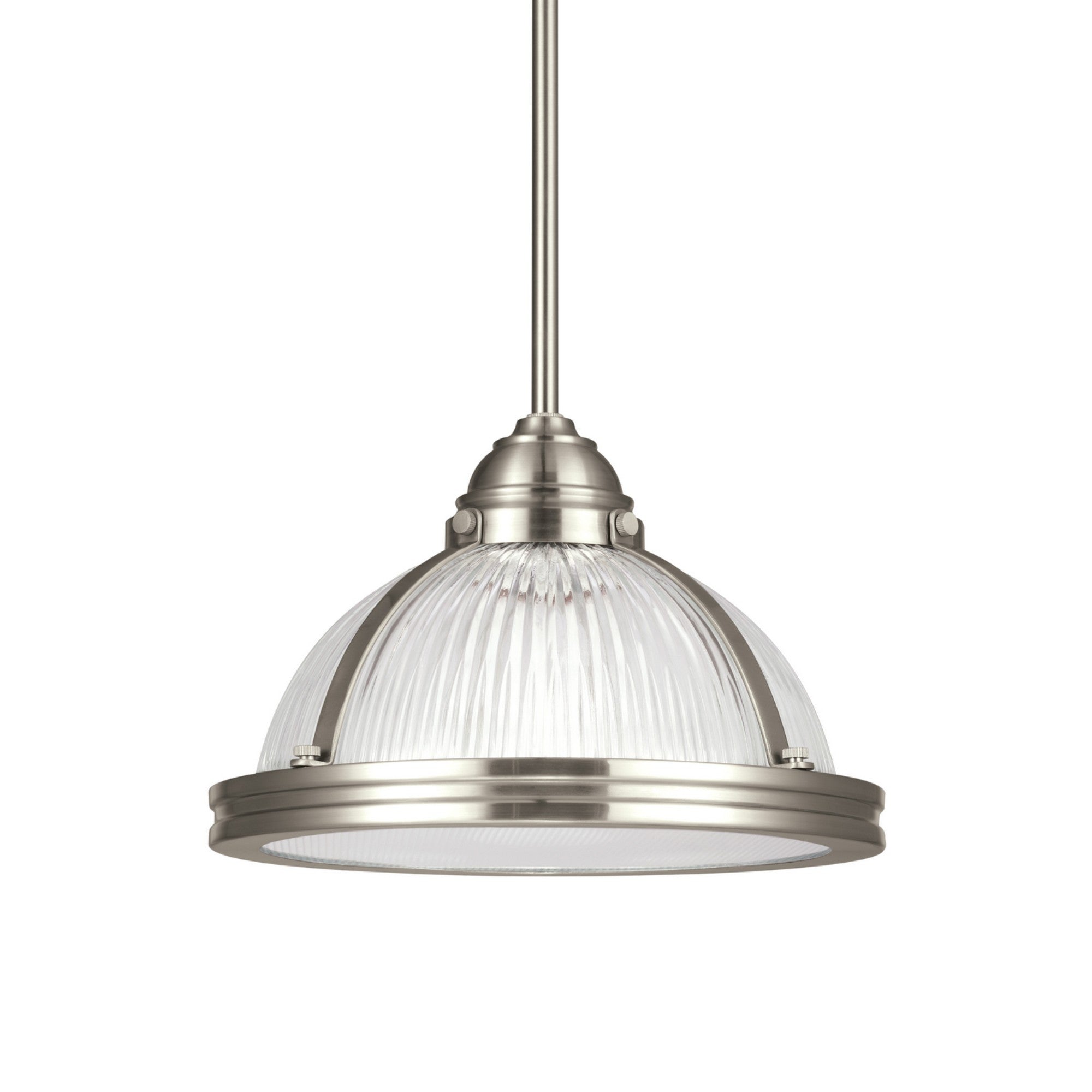 Pratt Street Prismatic 11" 1-Light LED Pendant, Brushed Nickel Finish - Bees Lighting
