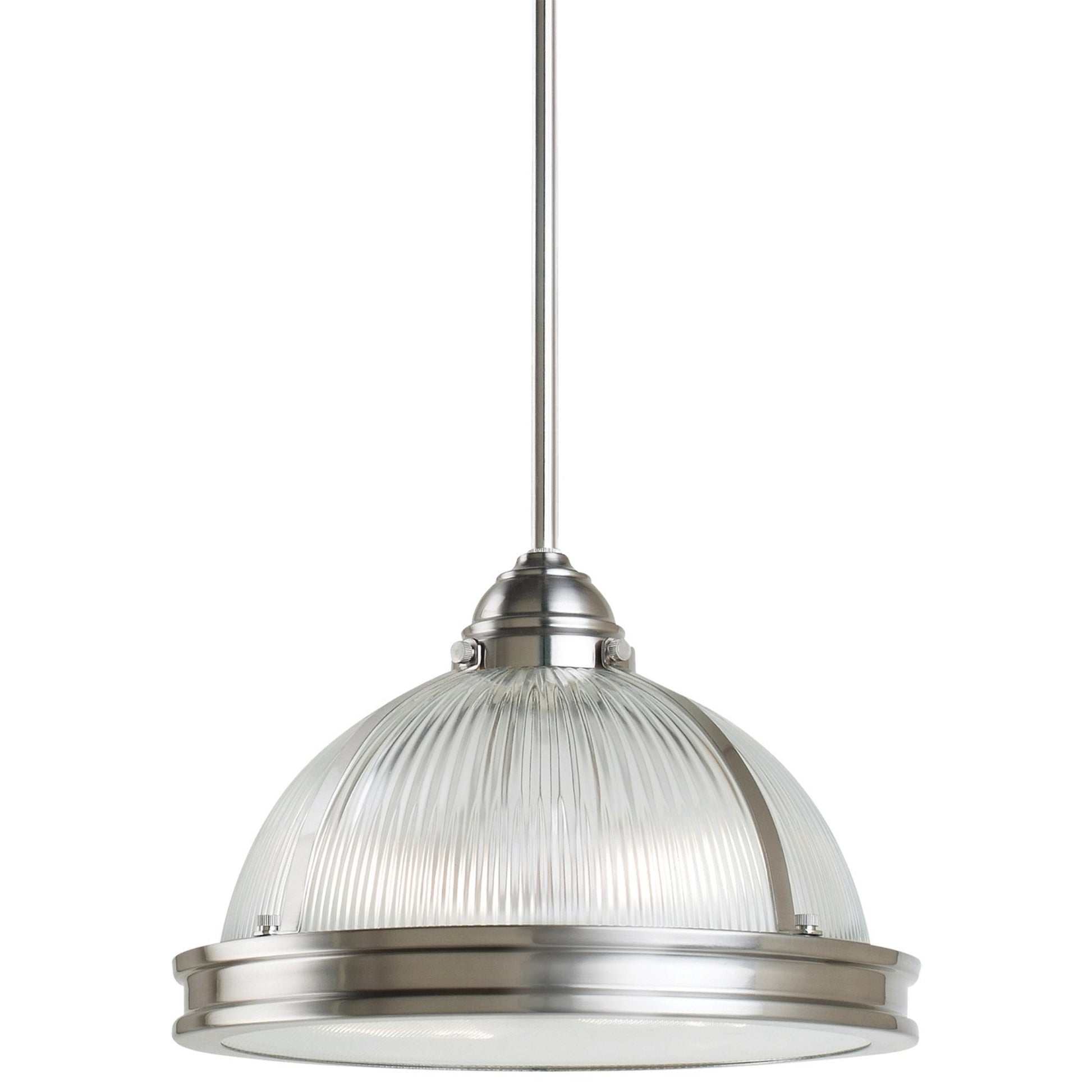 Pratt Street Prismatic 13" 2-Light LED Pendant, Brushed Nickel Finish - Bees Lighting