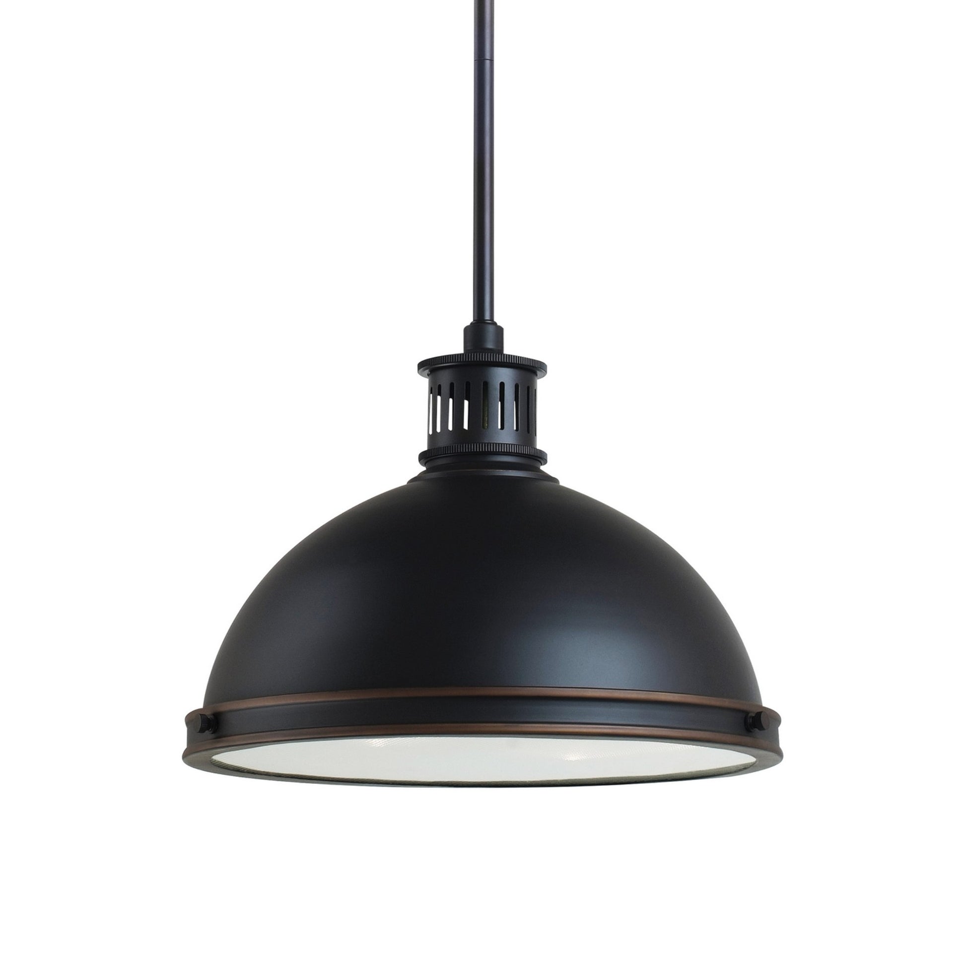 Pratt Street Metal 13" 2-Light LED Pendant, Autumn Bronze Finish - Bees Lighting