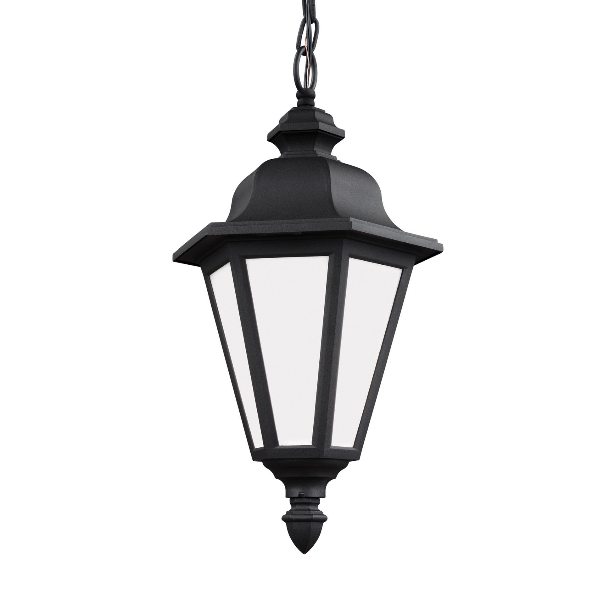 Brentwood 19" Outdoor Pendant, Black Finish with White Glass - Bees Lighting