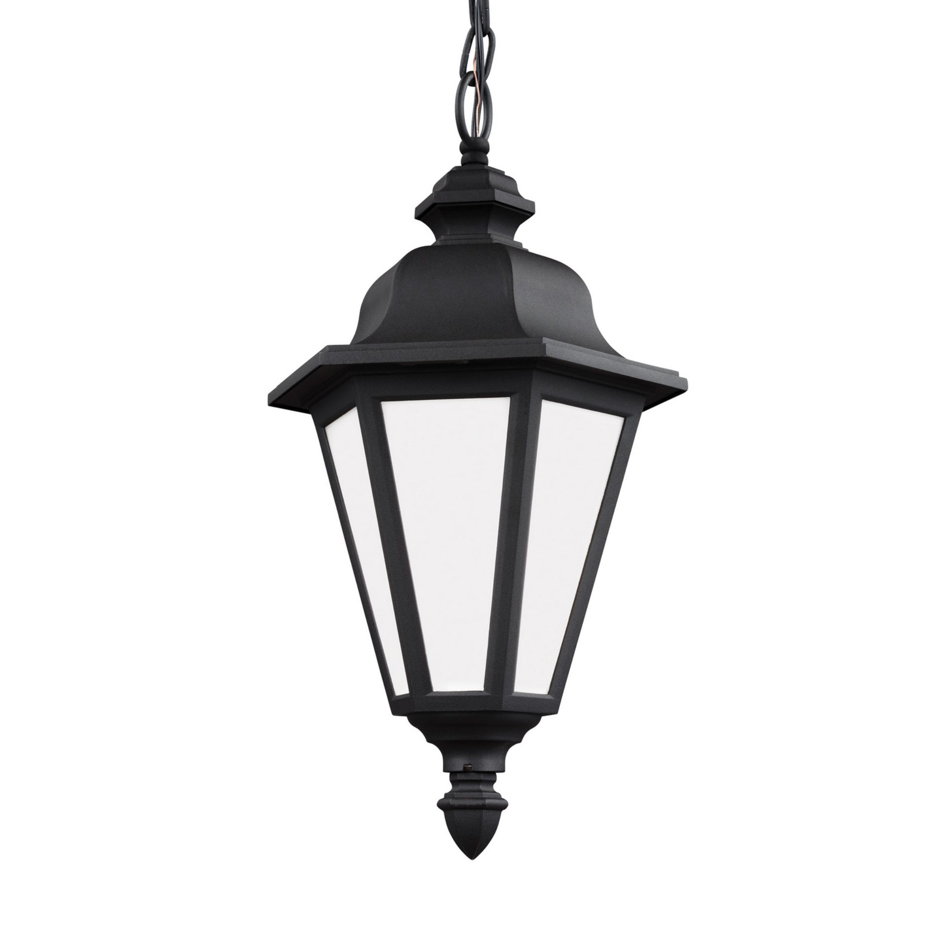 Brentwood 19" LED Outdoor Pendant, Black Finish with White Glass - Bees Lighting