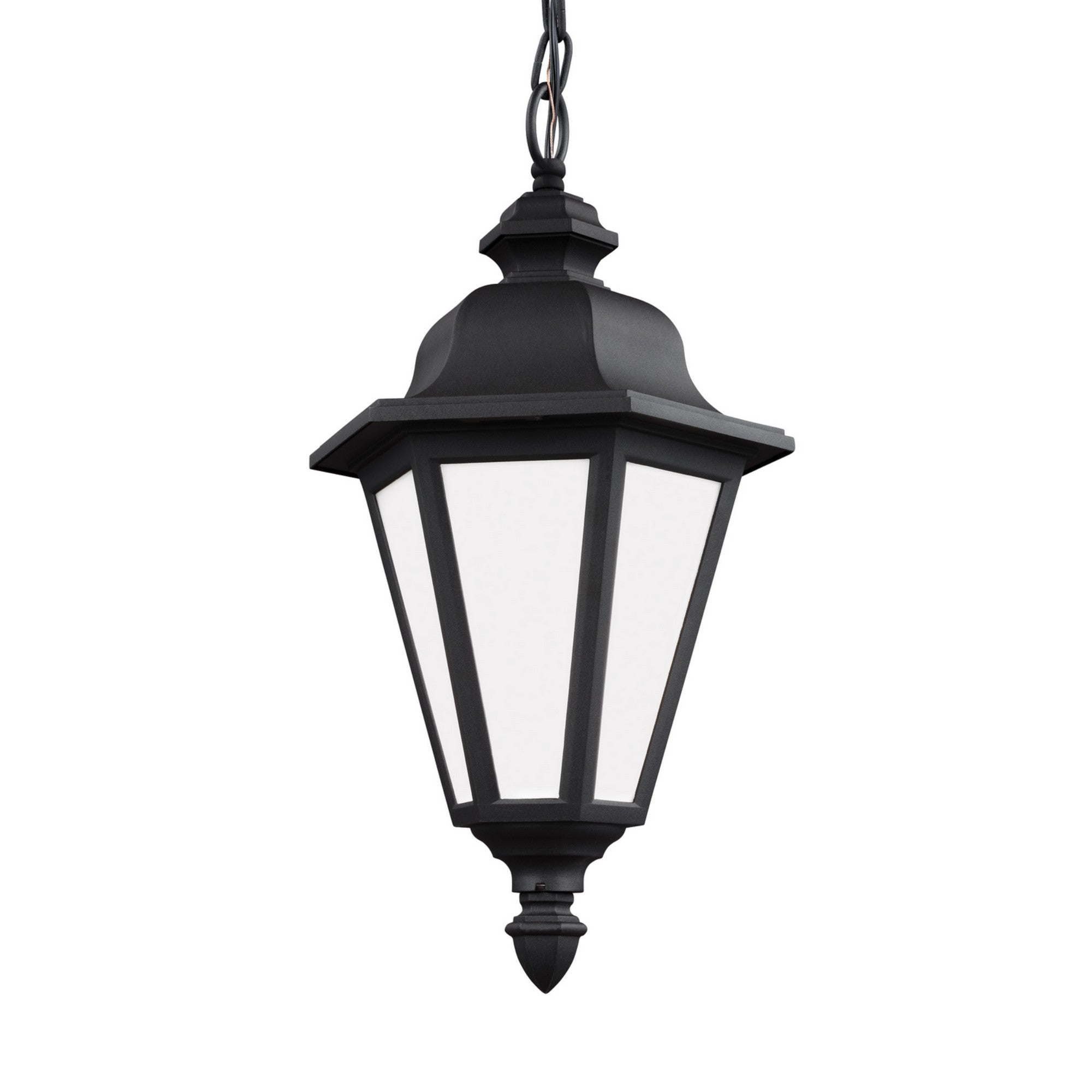 Brentwood 19" LED Outdoor Pendant, Black Finish with White Glass - Bees Lighting