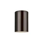 Visual Comfort Studio - Outdoor Cylinders 5" Small LED Flush Mount, Bronze Finish | Bees Lighting