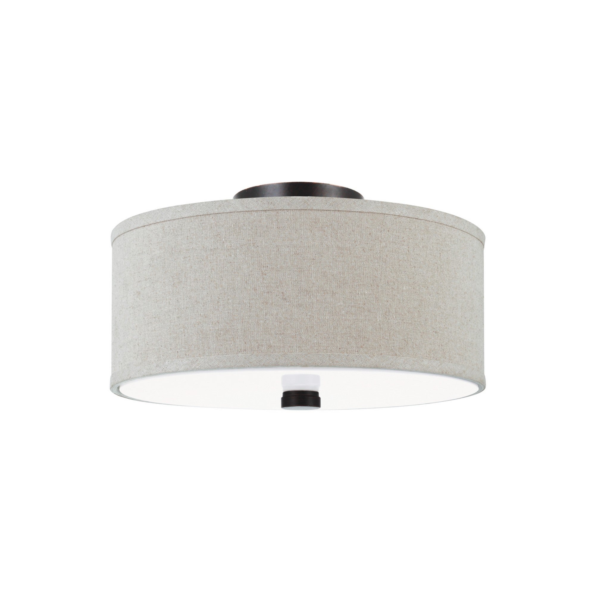 Dayna Shade 14" 2-Light LED Semi-Flush Convertible Pendant, Bronze Finish - Bees Lighting