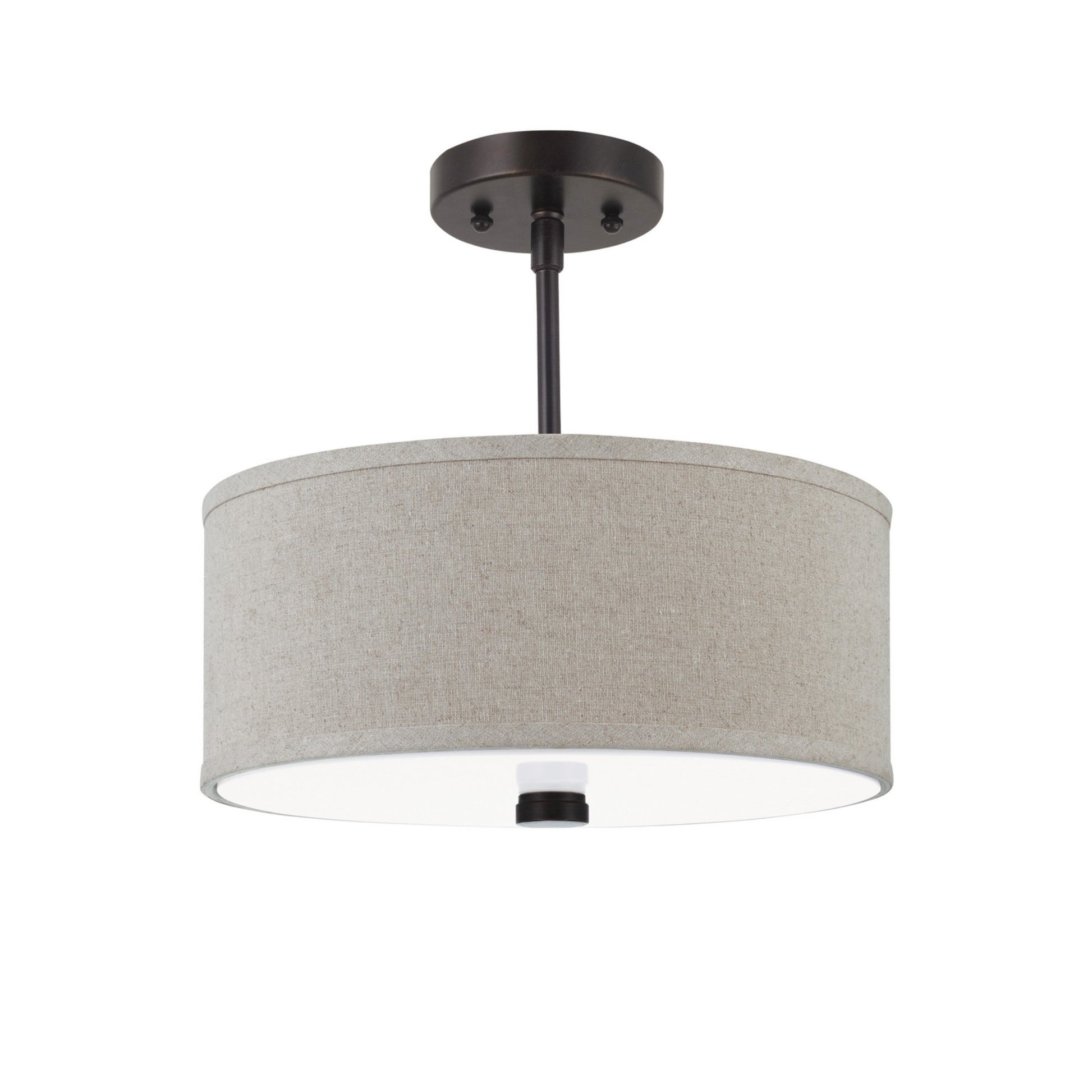 Dayna Shade 14" 2-Light LED Semi-Flush Convertible Pendant, Bronze Finish - Bees Lighting