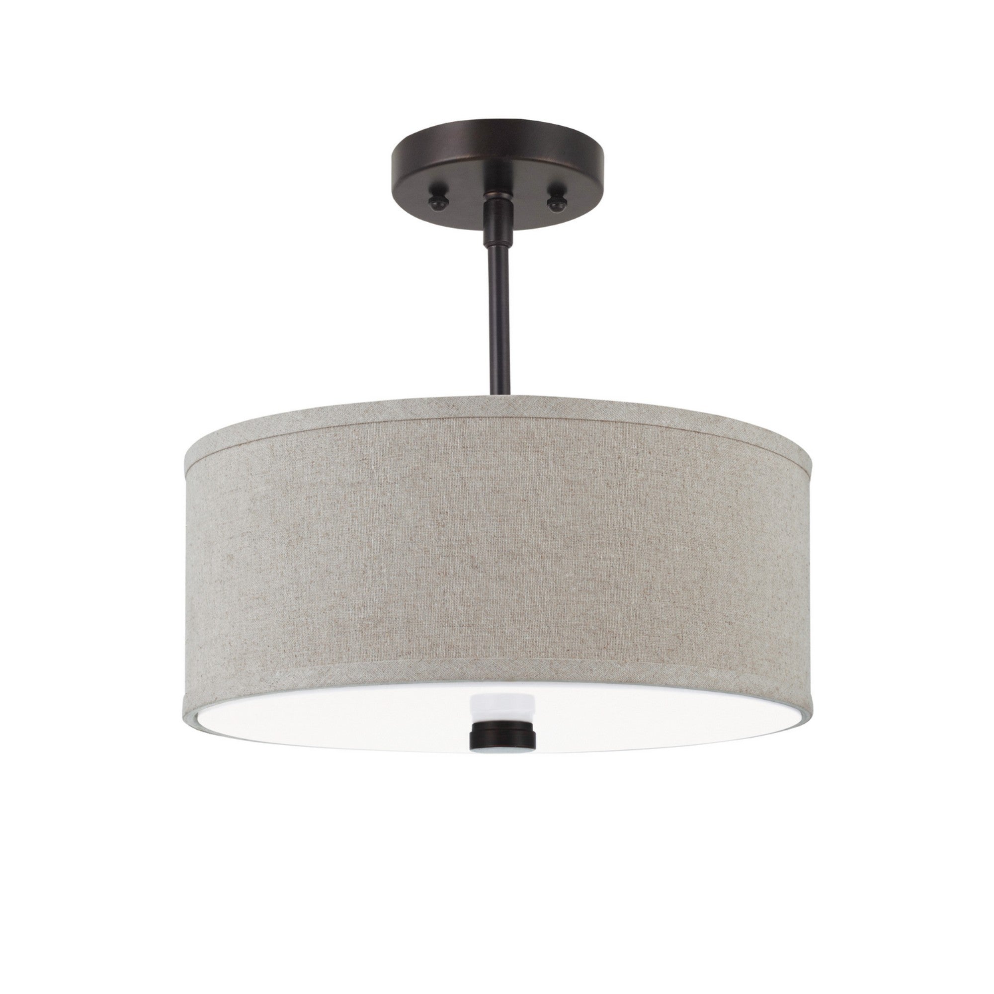 Dayna Shade 14" 2-Light LED Semi-Flush Convertible Pendant, Bronze Finish - Bees Lighting