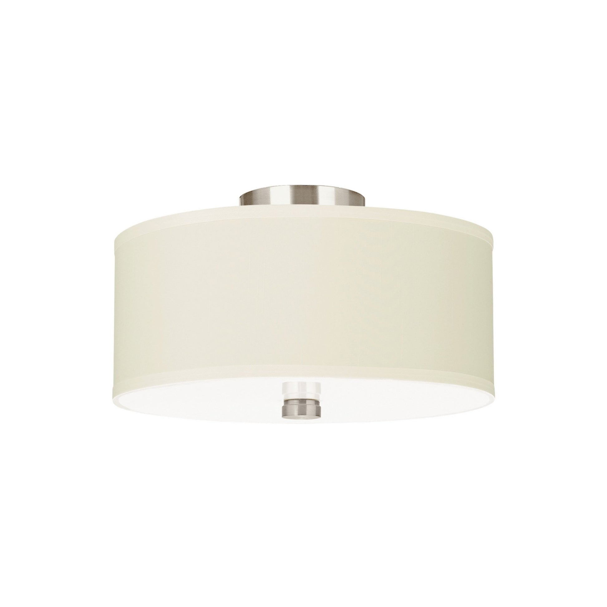 Dayna Shade 14" 2-Light LED Semi-Flush Convertible Pendant, Brushed Nickel Finish - Bees Lighting