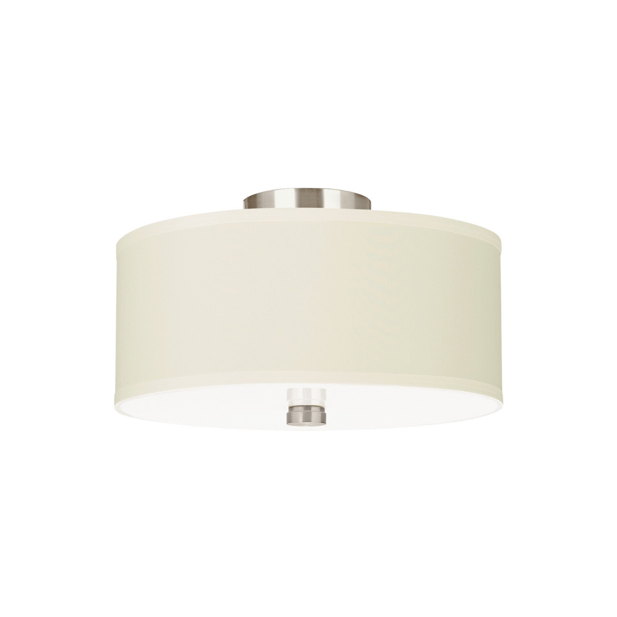 Dayna Shade 14" 2-Light LED Semi-Flush Convertible Pendant, Brushed Nickel Finish - Bees Lighting