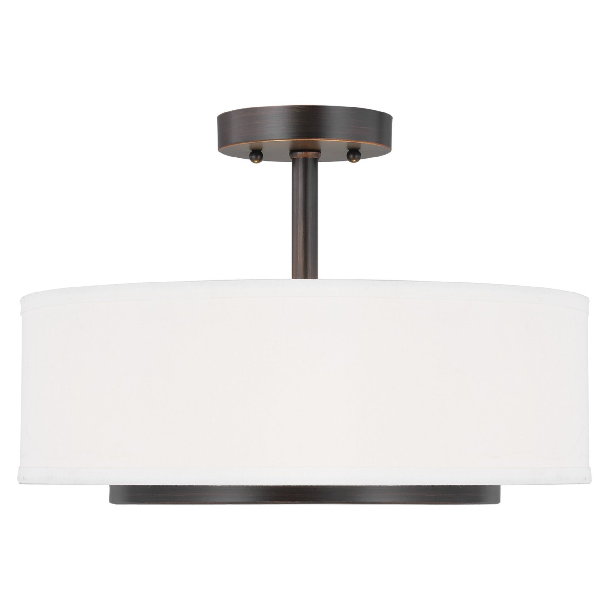 Nance 16" 2-Light LED Semi-Flush Convertible Pendant, Bronze Finish - Bees Lighting