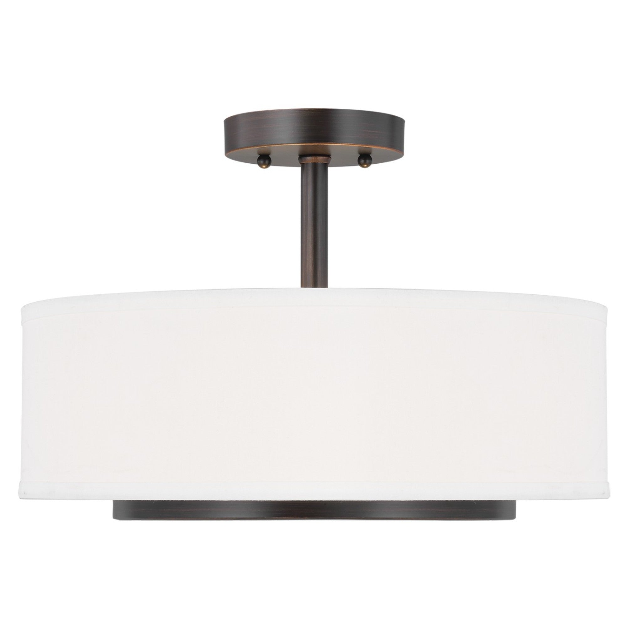 Nance 16" 2-Light LED Semi-Flush Convertible Pendant, Bronze Finish - Bees Lighting