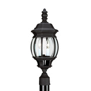 Wynfield 23" 2-Light LED Outdoor Post Lantern, Black Finish with Clear Glass - Bees Lighting