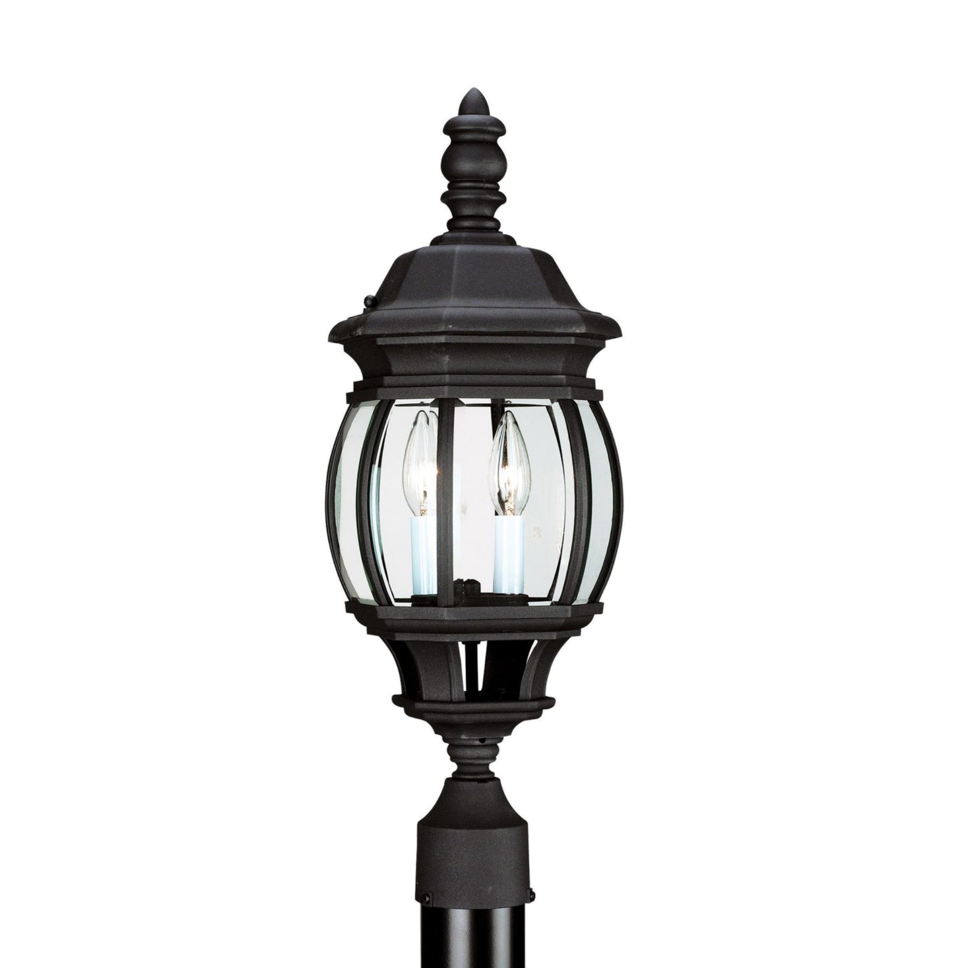 Wynfield 23" 2-Light LED Outdoor Post Lantern, Black Finish with Clear Glass - Bees Lighting