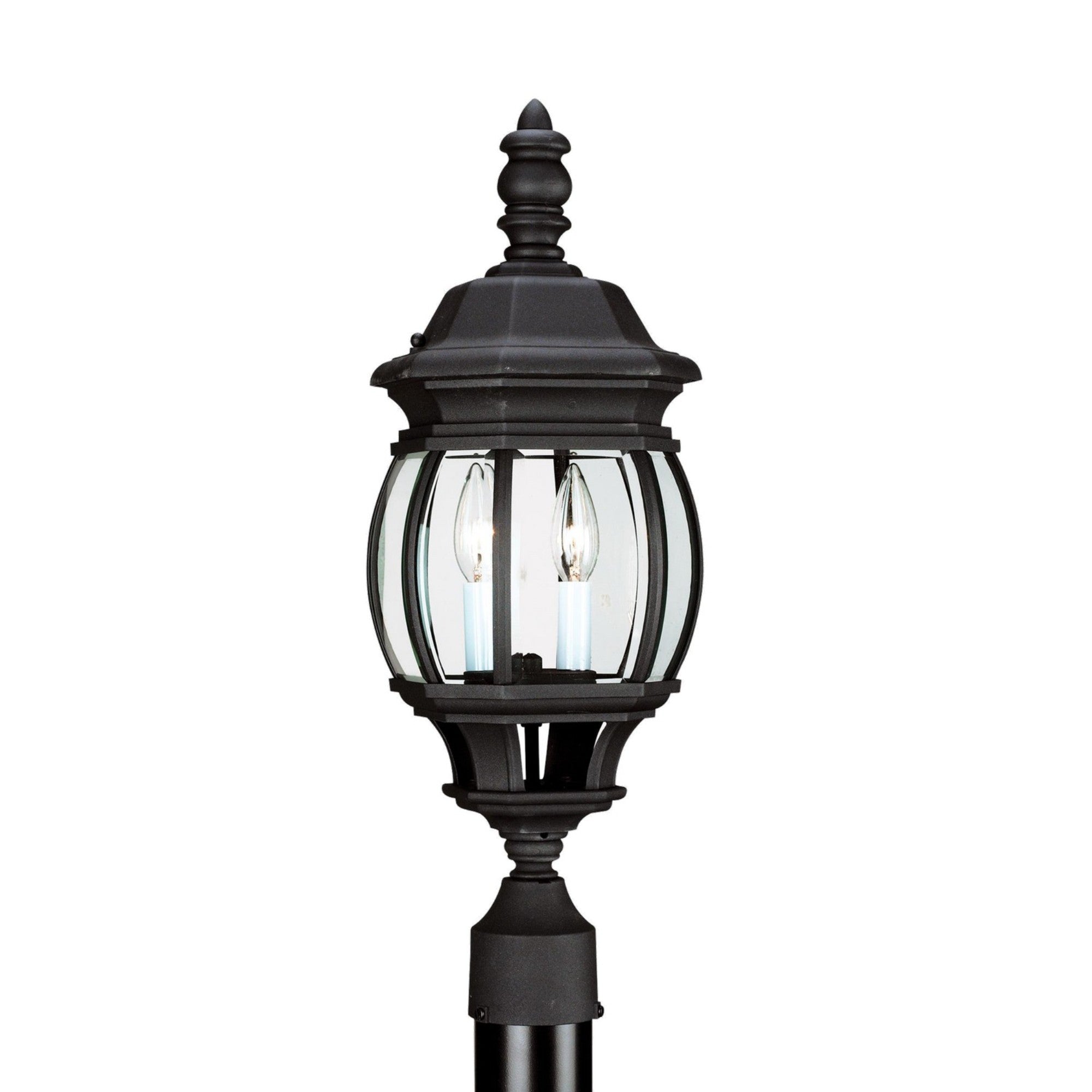 Wynfield 23" 2-Light LED Outdoor Post Lantern, Black Finish with Clear Glass - Bees Lighting