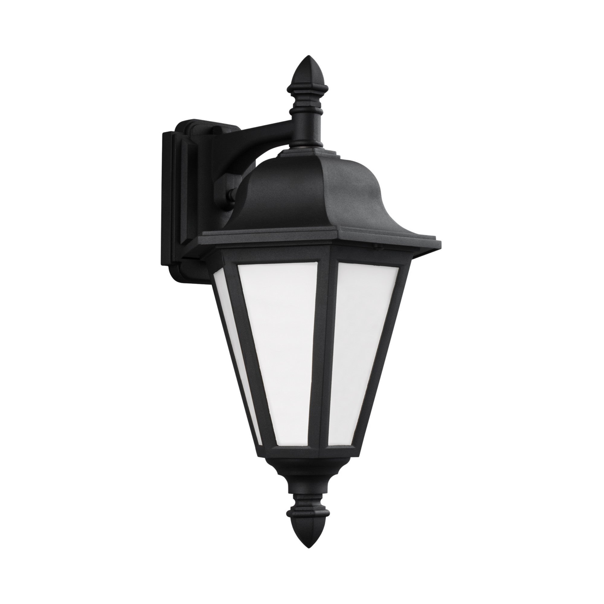 Brentwood 18" Medium Downlight Outdoor Wall Lantern, Black Finish - Bees Lighting