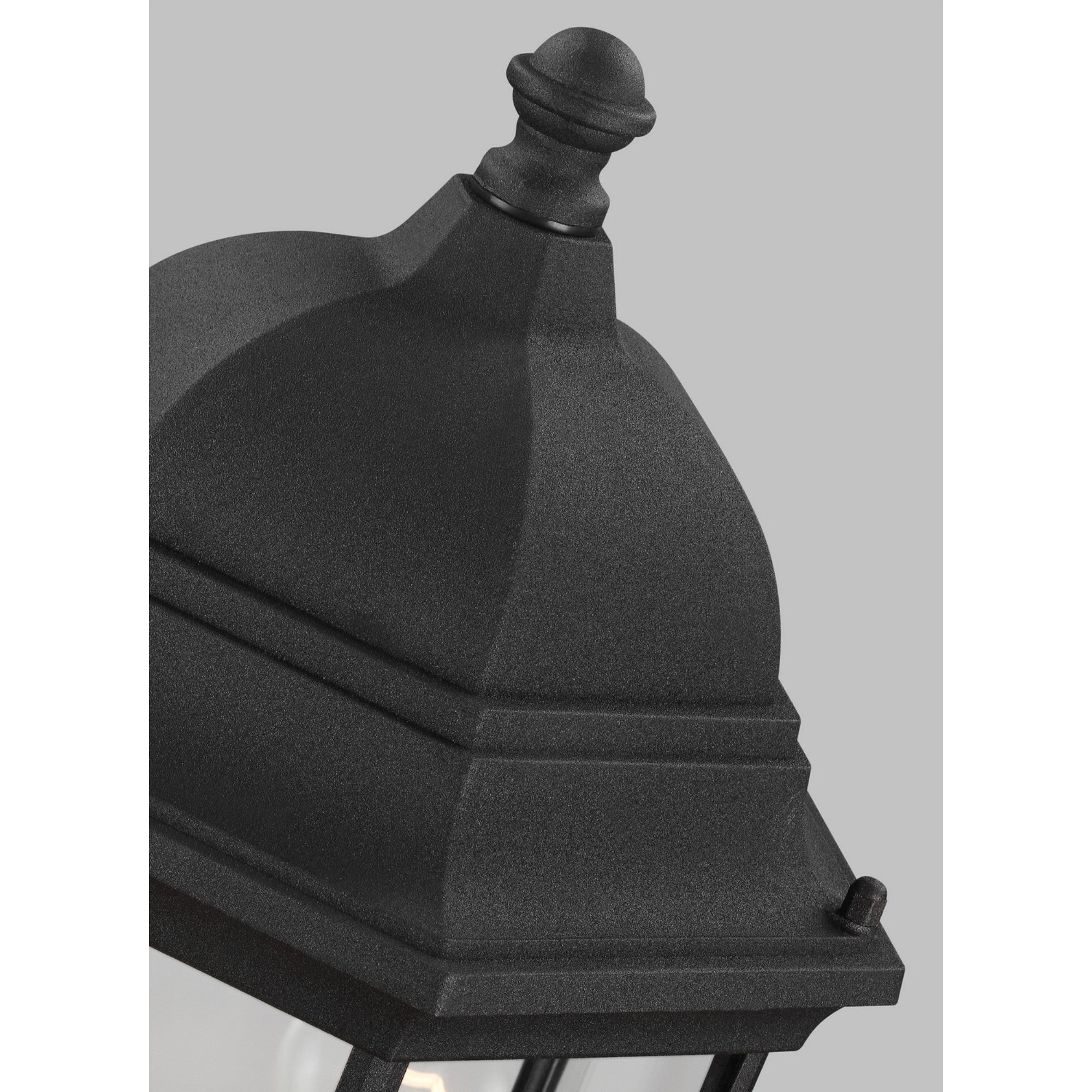 Sevier 22" Large Outdoor Post Lantern, Black Finish with Clear Glass - Bees Lighting